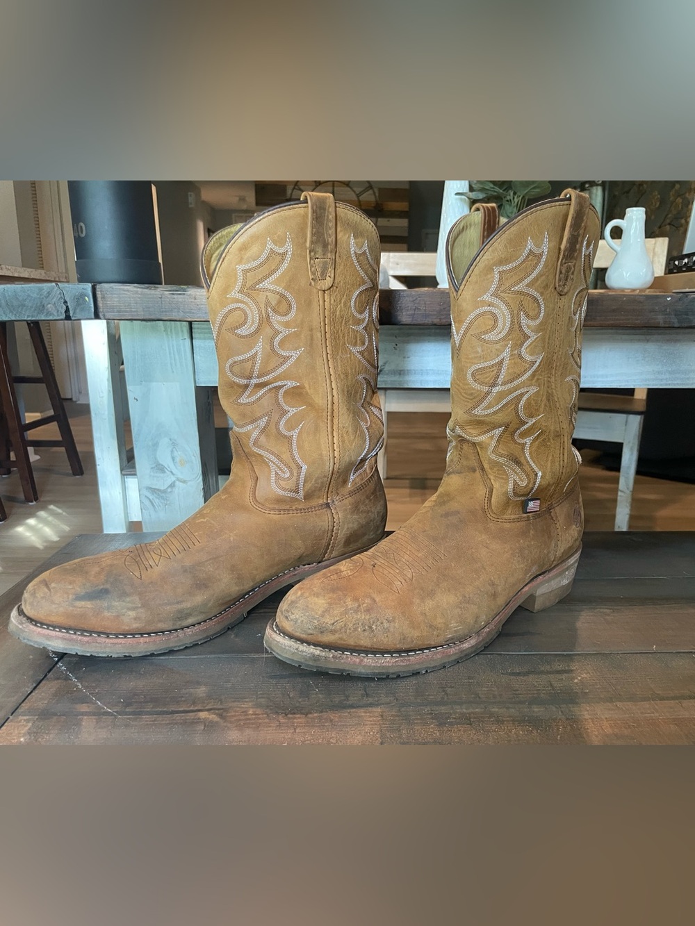 Double-H Men’s Dylan DH1592 Size 12 D Steel Toe Western Work Boots Union Made